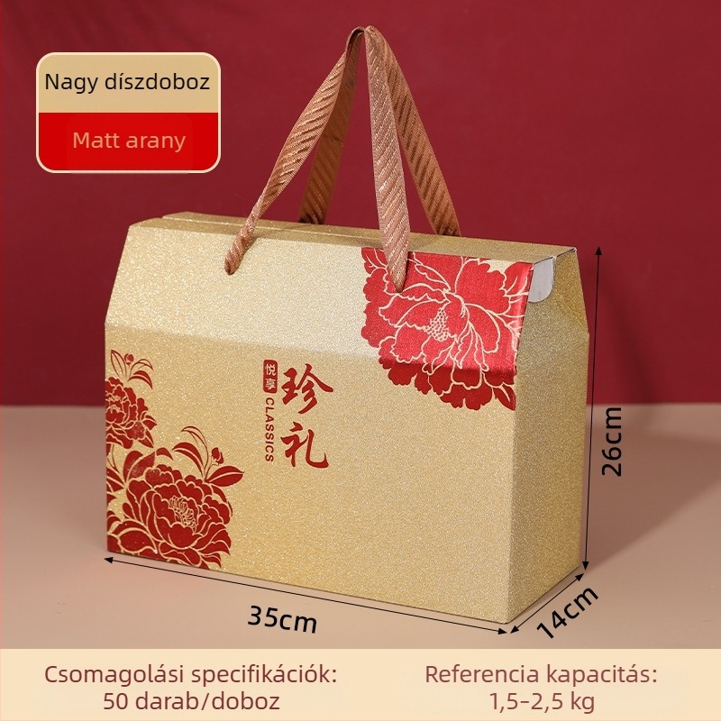 Üres ajándékdoboz süteményekhez és nassolnivalókhoz, papírdoboz ajándékcsomagoláshoz, modern minimalista dizájn