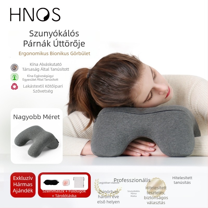 Hnos Sinos Nagy memóriahabos párna irodai szundáshoz, hasra fekvéshez, felnőtteknek és diákoknak.