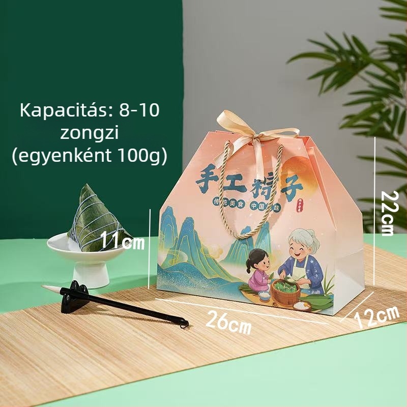 Dragon Boat Festival táskák raktáron, ajándéktálcák, prémium csomagolás rizses gombócokhoz, üres ajándékdobozok nagykereskedelmi