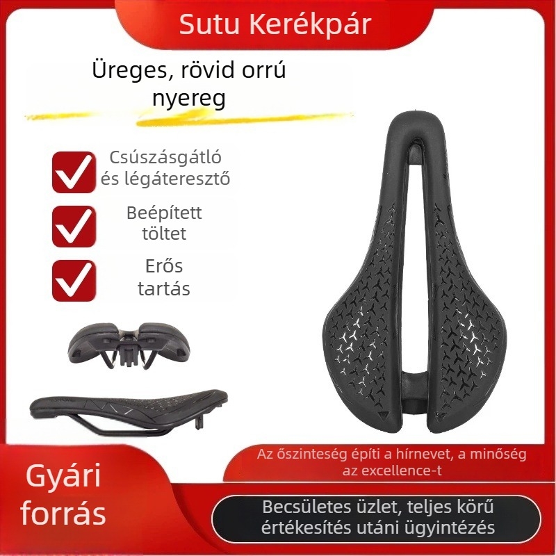 Vízálló kerékpárnyereg rövid orral, mountain és országúti kerékpárokhoz, ultra-soft és vastagított komfortülésbetét