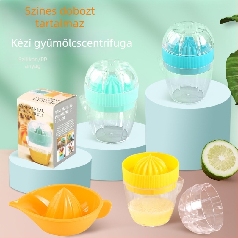 Kézi citrusprés – hordozható műanyag gyümölcsprés citromhoz és narancshoz, otthoni használatra