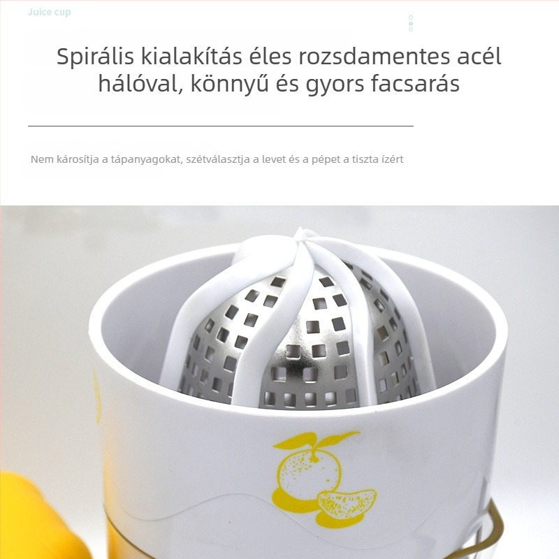 Kézi forgó gyümölcslevet készítő pohár – mini hordozható juicer, gyors és hulladékmentes, különféle gyümölcsökhöz