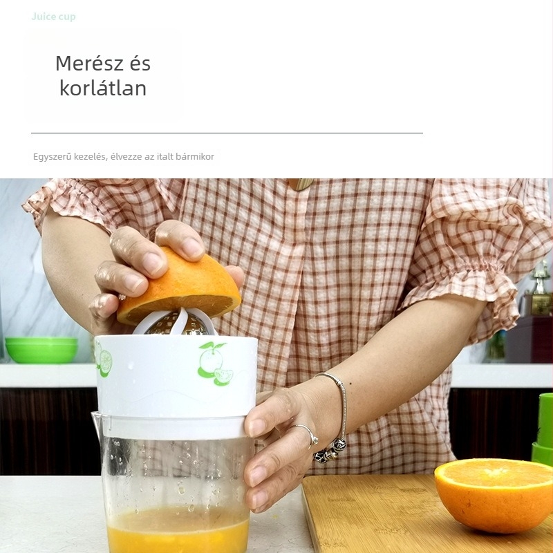 Kézi forgó gyümölcslevet készítő pohár – mini hordozható juicer, gyors és hulladékmentes, különféle gyümölcsökhöz
