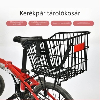 Hátsó kosár kerékpárhoz, hegyi és összecsukható kerékpárhoz, hátizsák tartóval, nagyobb hátsó kosár