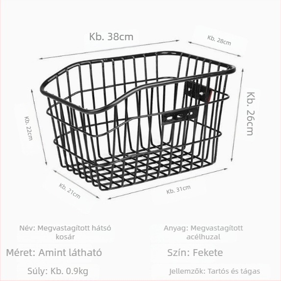 Hátsó kosár kerékpárhoz, hegyi és összecsukható kerékpárhoz, hátizsák tartóval, nagyobb hátsó kosár