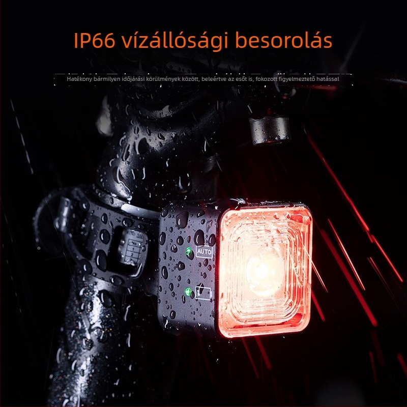 Kerékpár első és hátsó világítás készlet, intelligens féklámpa, USB töltés, vízálló