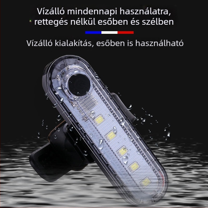 USB-ról tölthető LED kerékpár hátsó lámpa, nagy fényerő, 056 villogó