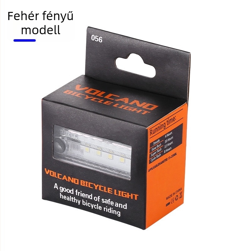 USB-ról tölthető LED kerékpár hátsó lámpa, nagy fényerő, 056 villogó