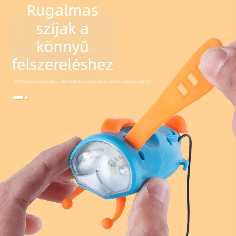 Hegyi kerékpár első lámpája csengővel és kürttel éjszakai tekeréshez