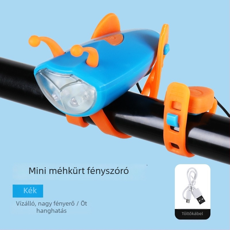 Hegyi kerékpár első lámpája csengővel és kürttel éjszakai tekeréshez