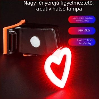 USB töltésű hátsó lámpa – út- és hegyi kerékpárokhoz, erős éjszakai világítás