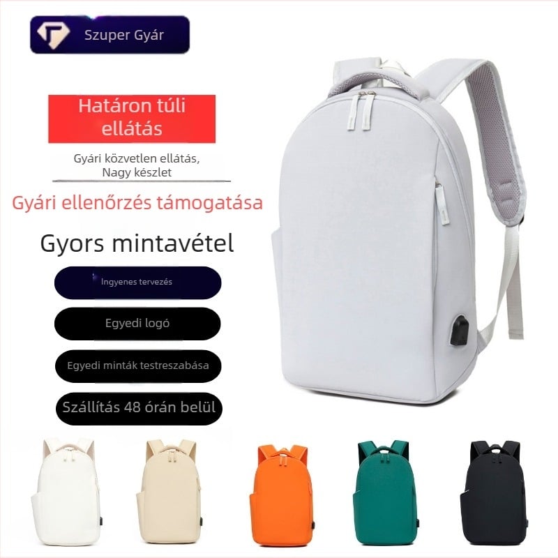 Nylon egyszínű hátizsák, egyszerű, hétköznapi laptop-táska, nagy kapacitású iskolai hátizsák, uniszex, 14 inch laptophoz