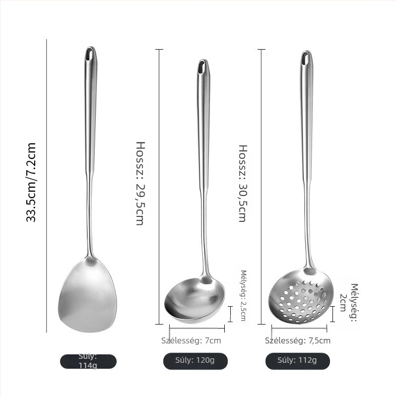 304 rozsdamentes acél spatula készlet – konyhai eszközök, kis spatula, omlett spatula, tartós és hőálló