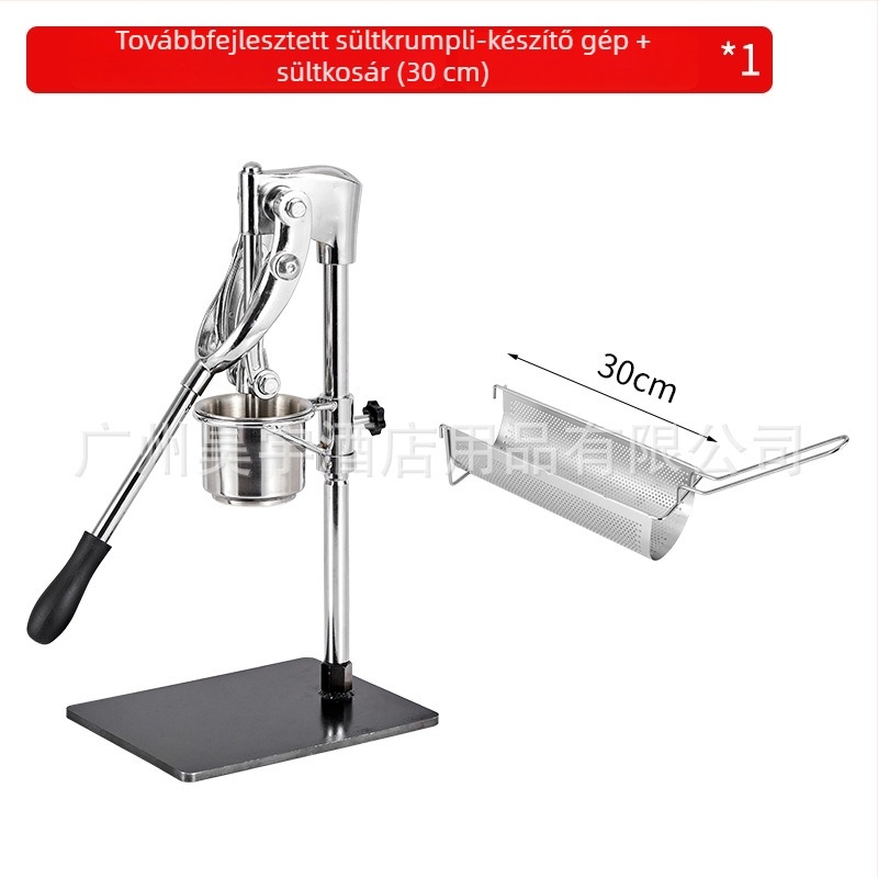 Kézi hasábburgonya-extruder, kereskedelmi kategória, hosszú kivitel, modell 012
