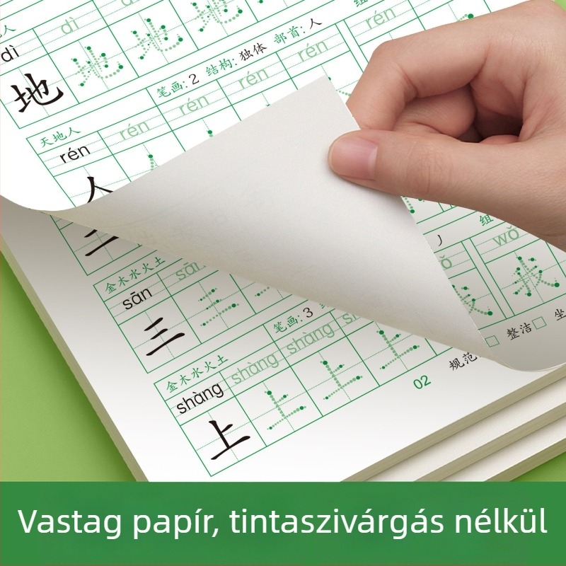 Napi 30 karakteres kalligráfia gyakorlókönyv 1–3. osztályosoknak – kínai nyelvű írásgyakorlás a stressz csökkentésére