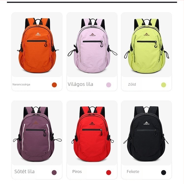 Uniszex minimalista hátizsák színblokkokkal, 20–35 L, nylon, 13 hüvelykes laptophoz, szabadtéri túrákhoz és utazásokhoz