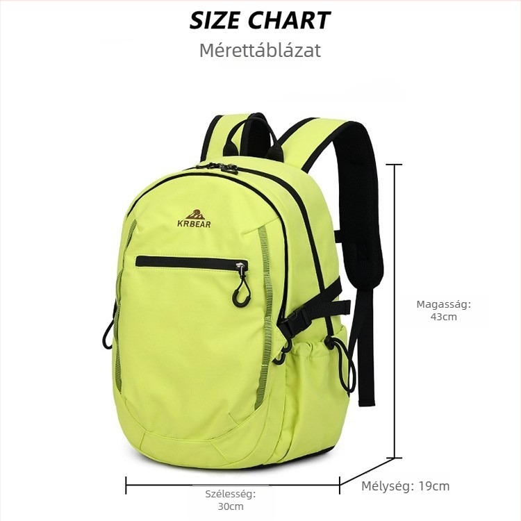 Uniszex minimalista hátizsák színblokkokkal, 20–35 L, nylon, 13 hüvelykes laptophoz, szabadtéri túrákhoz és utazásokhoz