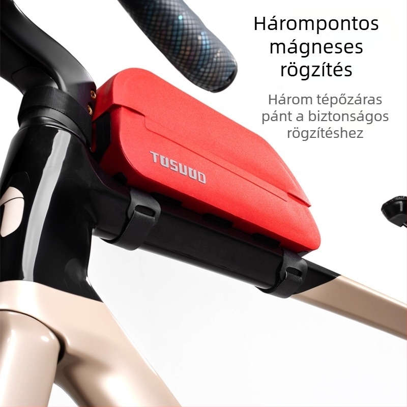 Felsőcső táska MTB- és országúti kerékpárokhoz mágneses fedéllel
