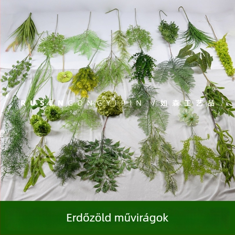 Személyre szabott esküvői virágok és zöld növények erdő-stílusú dekorációhoz az esküvői terembe