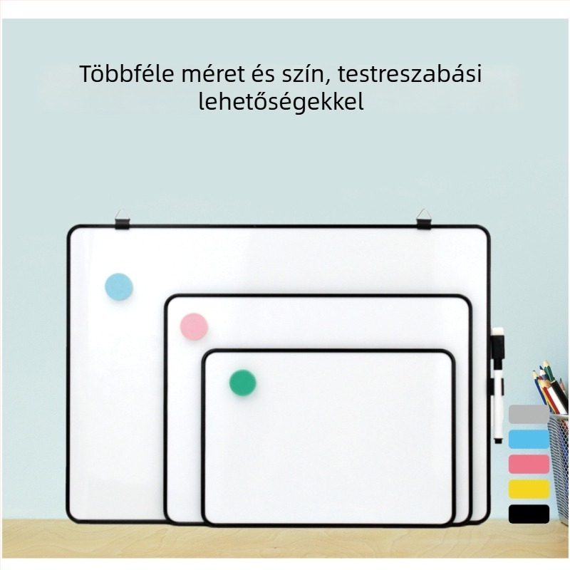 Mágneses asztali író-tábla kézi állvánnyal, kétoldalas, otthoni használatra, kis mágneses fehér tábla