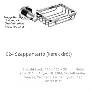 304 rozsdamentes acélból készült falra szerelhető szappan‑ és tartó fürdőszobába