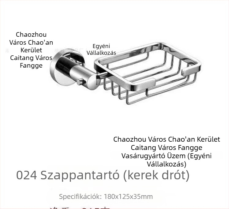 304 rozsdamentes acélból készült falra szerelhető szappan‑ és tartó fürdőszobába