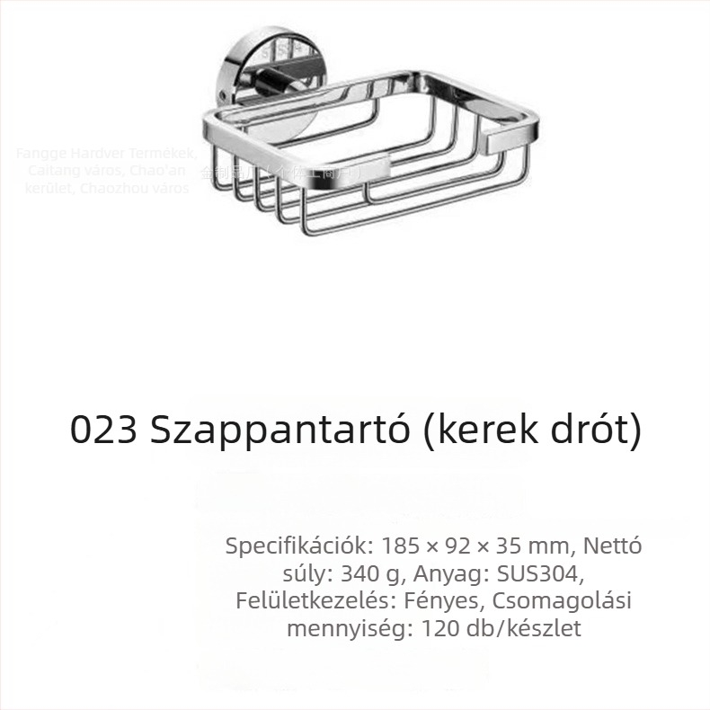 304 rozsdamentes acélból készült falra szerelhető szappan‑ és tartó fürdőszobába