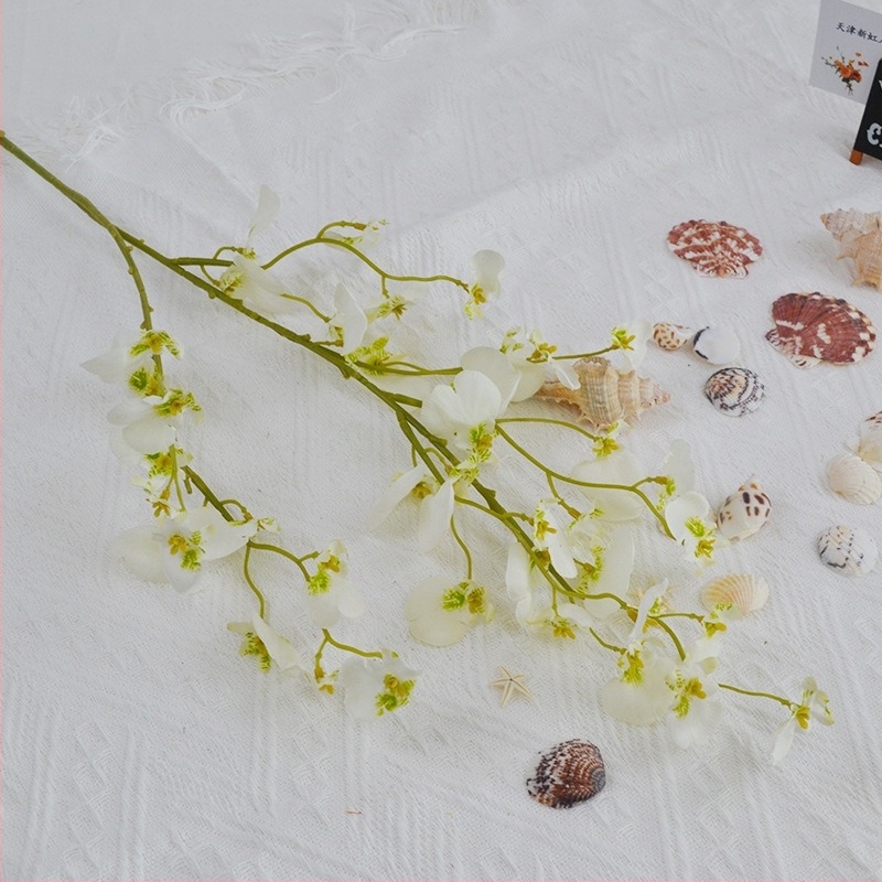 Pávadíszű táncoló orchidea – selyem virág esküvői dekorációhoz és otthoni díszítéshez