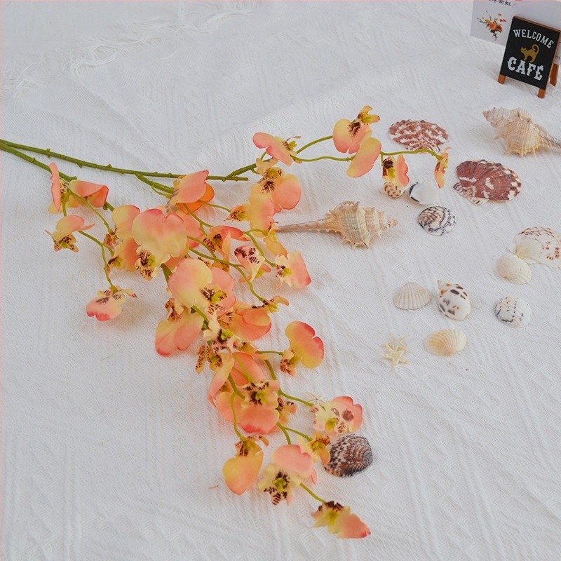 Pávadíszű táncoló orchidea – selyem virág esküvői dekorációhoz és otthoni díszítéshez