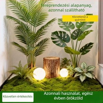 Mesterséges mohaszőnyeg mini tájakhoz – selymes textúrájú mű zöld növények felületfedés