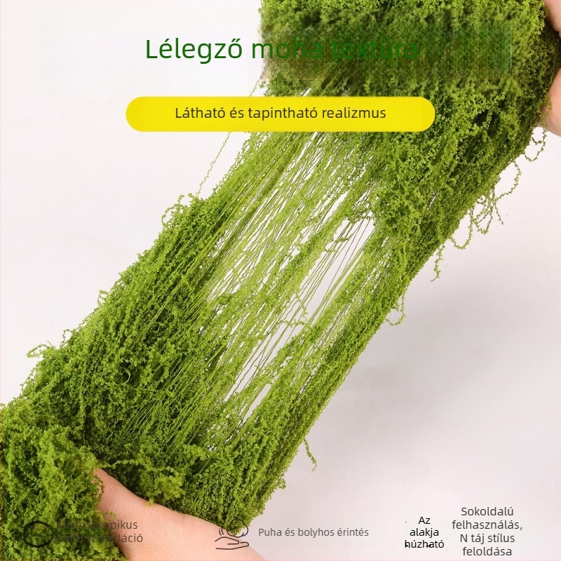 Mesterséges mohaszőnyeg mini tájakhoz – selymes textúrájú mű zöld növények felületfedés