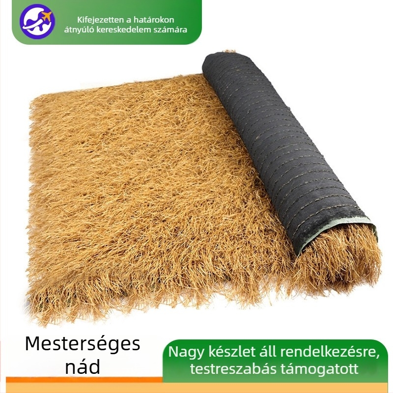 Mesterséges nádtető lapok dekorációhoz, sárga műanyag imitált szalma, egyedi nagykereskedelmi rendelés