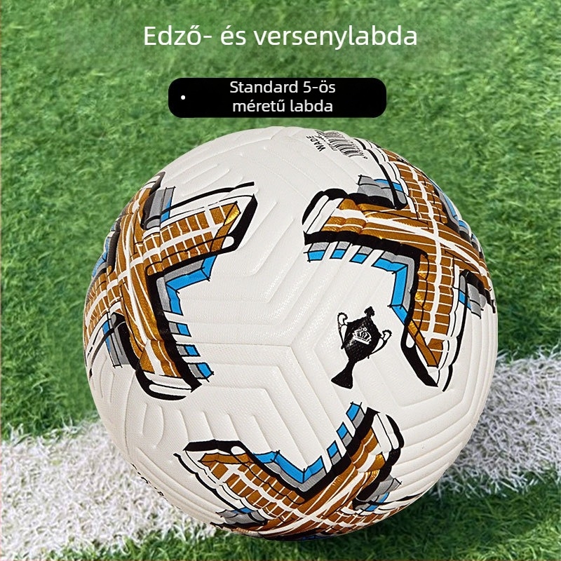 PU focilabda, méret 5, ragasztott varrással, edzéshez és mérkőzésekhez