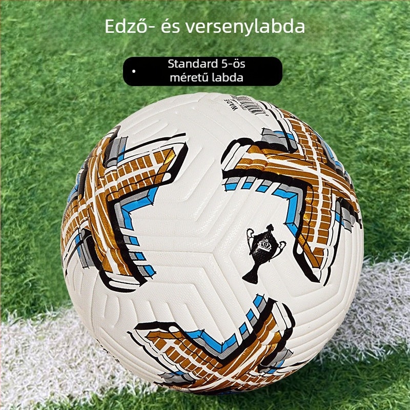 PU focilabda, méret 5, ragasztott varrással, edzéshez és mérkőzésekhez