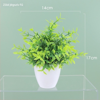 Mesterséges eukaliptusz növény íróasztalhoz, műanyag belső dekor, 22 cm magas