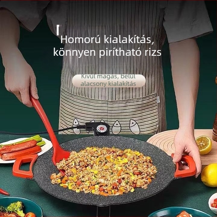 Multifunkcionális elektromos grill-serpenyő otthoni használatra, Maifan kő, koreai stílusú barbecue, elektromos grill, forró fazék és steak sütése