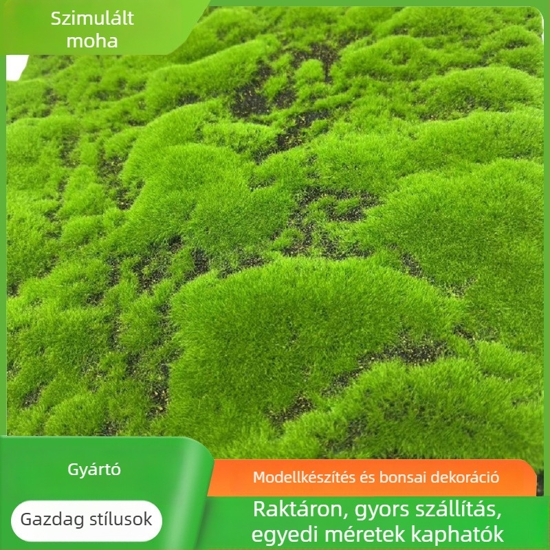 Mesterséges moha és műgyep dekoratív tájépítéshez, bonsai és mikro tájképek bemutatásához, kirakat