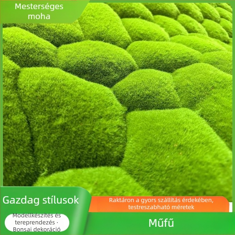 Mesterséges moha és műgyep dekoratív tájépítéshez, bonsai és mikro tájképek bemutatásához, kirakat
