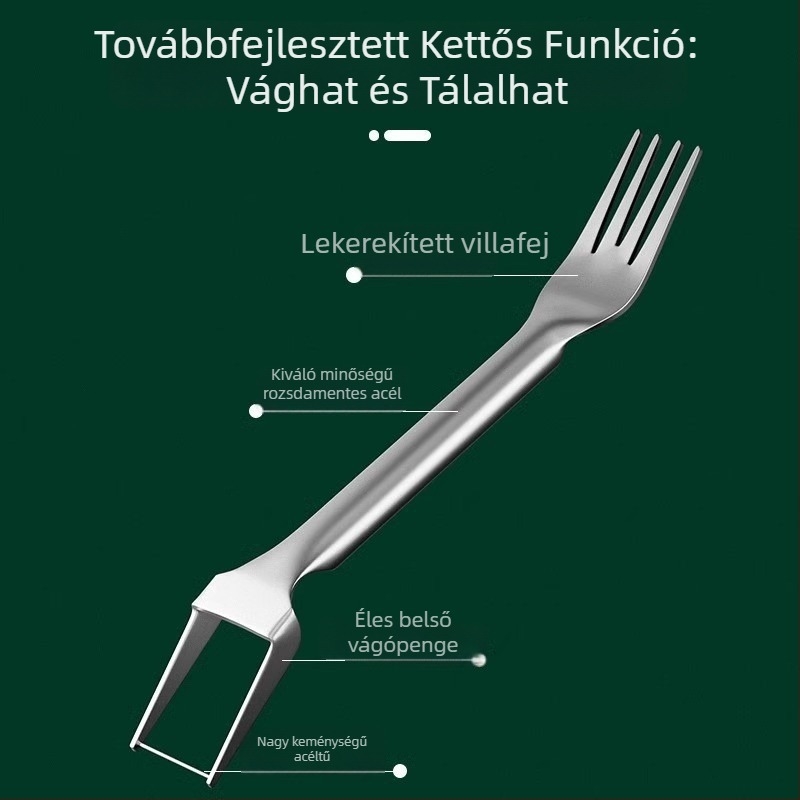Rozsdamentes acél dinnyeszeletelő – Multifunkcionális kettős fejű vágó kockákra és karéjakra, 2 az 1-ben