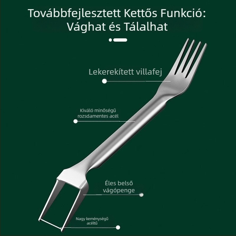 Rozsdamentes acél dinnyeszeletelő – Multifunkcionális kettős fejű vágó kockákra és karéjakra, 2 az 1-ben