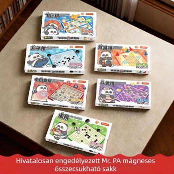 Teljes mágneses hajtogatható játéktábla készlet gyerekeknek: Gomoku, Go, Xiangqi, Repülő sakk, Dáma, Állati sakk