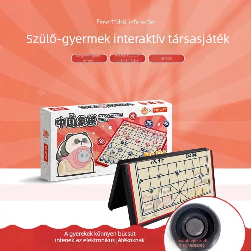 Teljes mágneses hajtogatható játéktábla készlet gyerekeknek: Gomoku, Go, Xiangqi, Repülő sakk, Dáma, Állati sakk