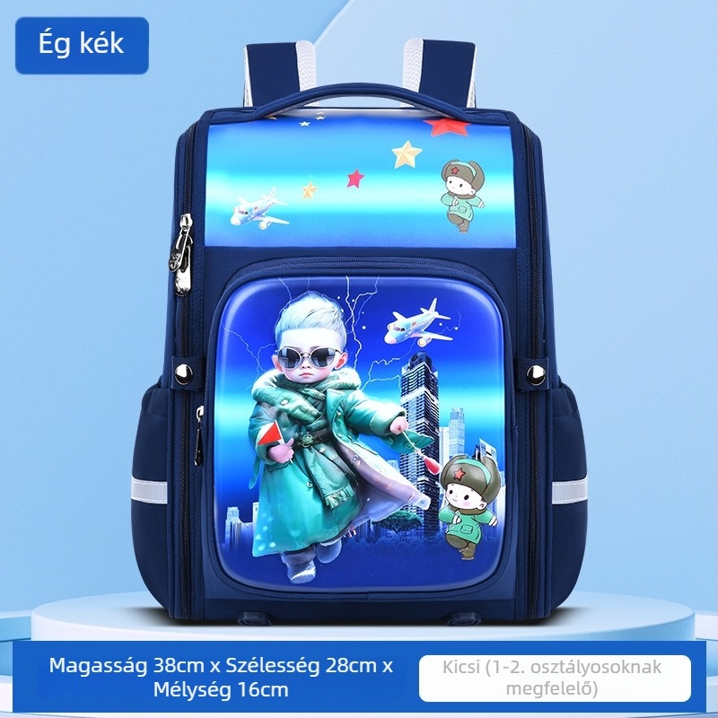 Huacheng 3D animációs iskolatáska gyerekeknek, nagy kapacitású, vízálló, könnyű, két vállpánttal