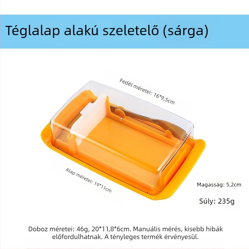 Vaj és sajt tároló doboz vajvágóval sütéshez