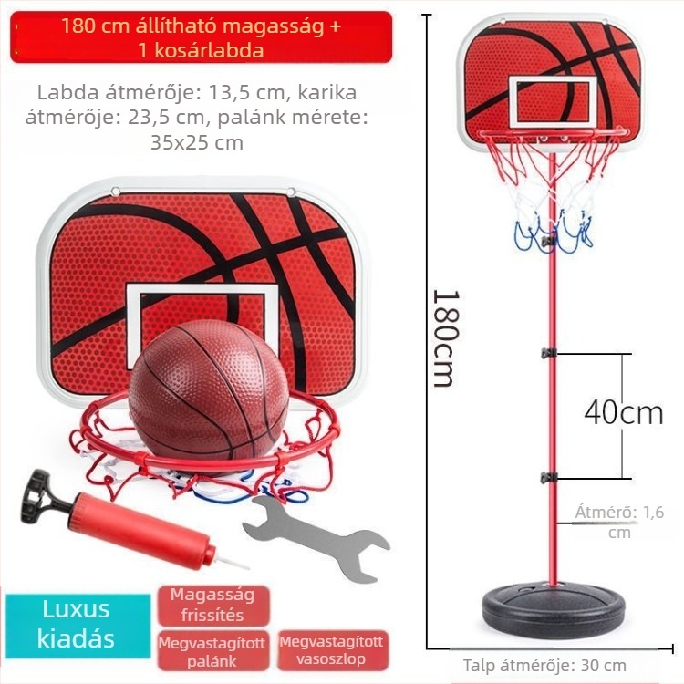 Állítható magasságú beltéri kosár-állvány gyerekeknek – otthoni használatra, 3–9 éveseknek