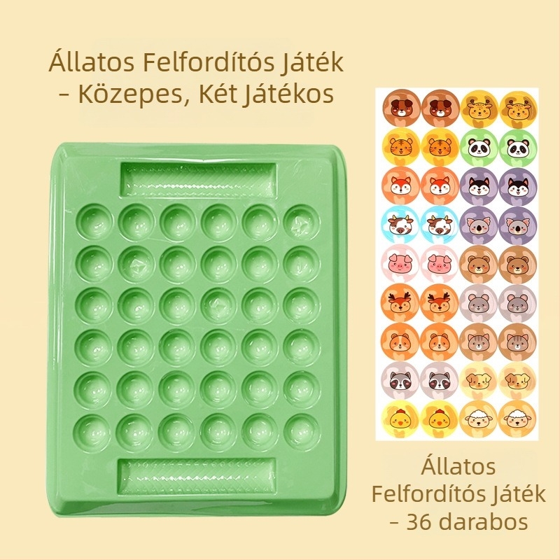 Állatos flip sakk – két játékos oktatós asztali játék gyerekeknek és családnak