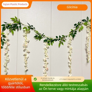 Selyem virágos girlanda beltéri díszítéshez és esküvőkhöz