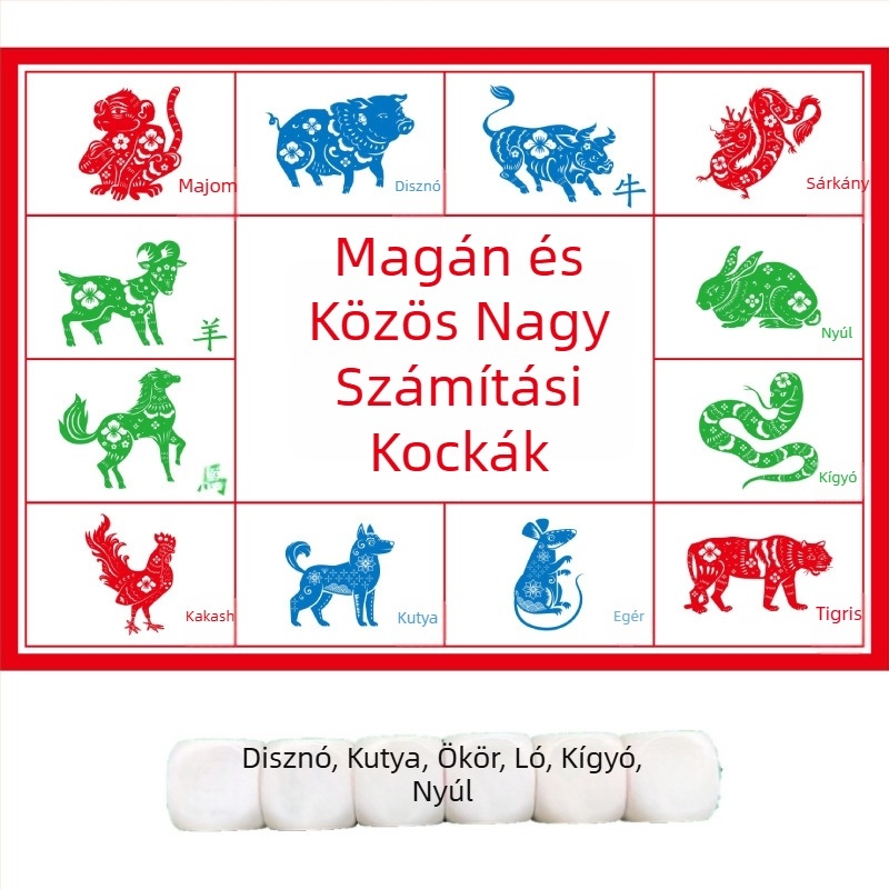 Tizenkét kínai állatövi dobókocka - akril dobókocka családi szórakozásra