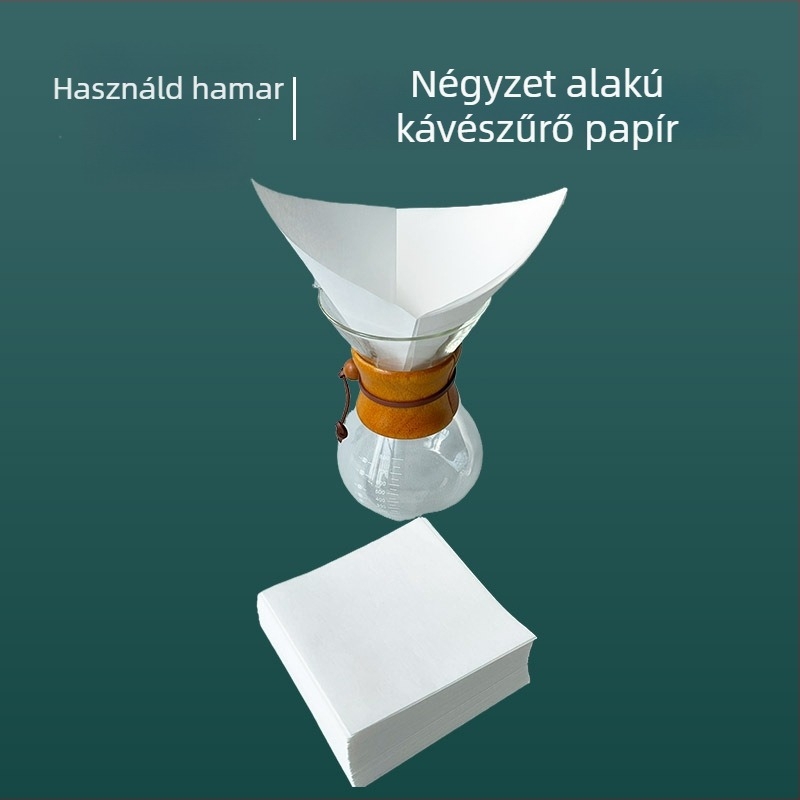 Kávéfilterpapír, összecsukható, négyszöges, 22/26/30 cm, 100 darab/csomag