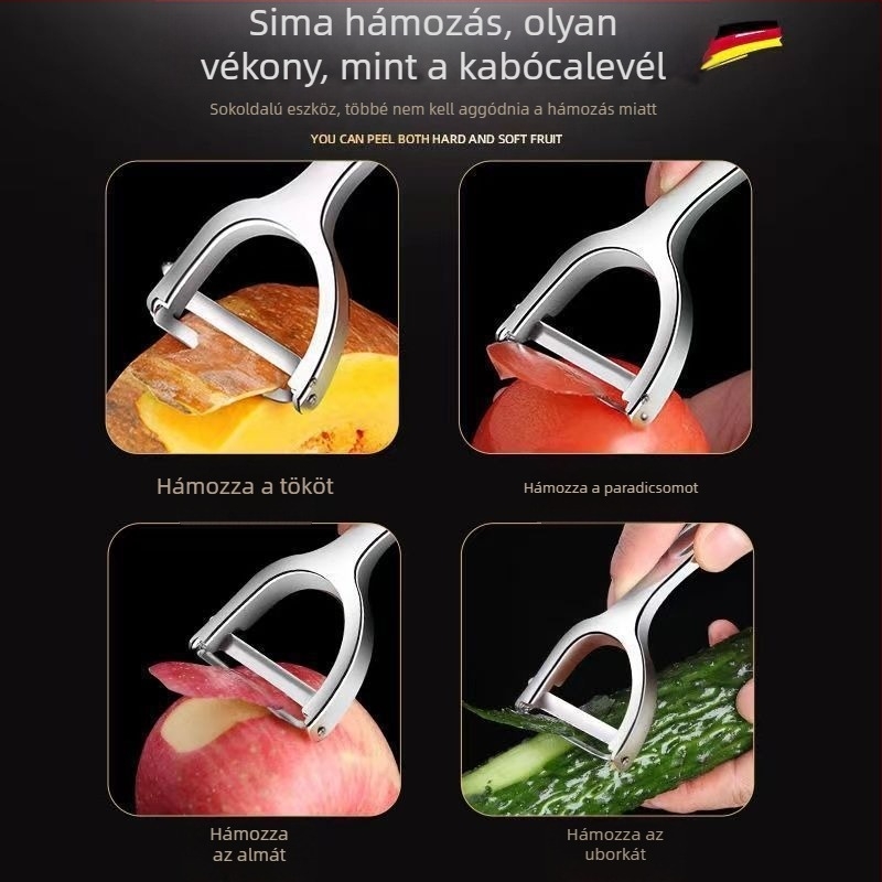 Rozsdamentes acél konyhai többfunkciós hámozó – burgonya és gyümölcs hámozásához
